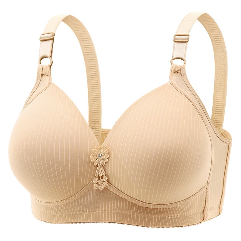 Factory direct middle-aged and elderly wireless extra large size thin style breathable non-magnetic underwear women gathering comfortable bra cross-border