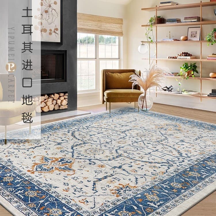 Turkish imported Persian rug for living room modern bedroom American light luxury European retro stain-resistant coffee table mat