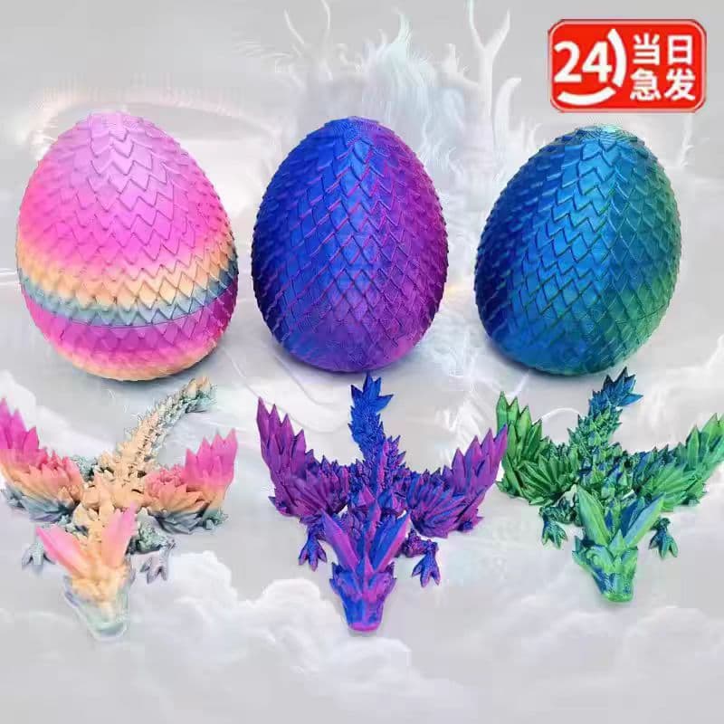 3D printed dragon Chinese dragon model crystal dragon toy flying dragon ornaments jointed dragon whole body movable stall toy