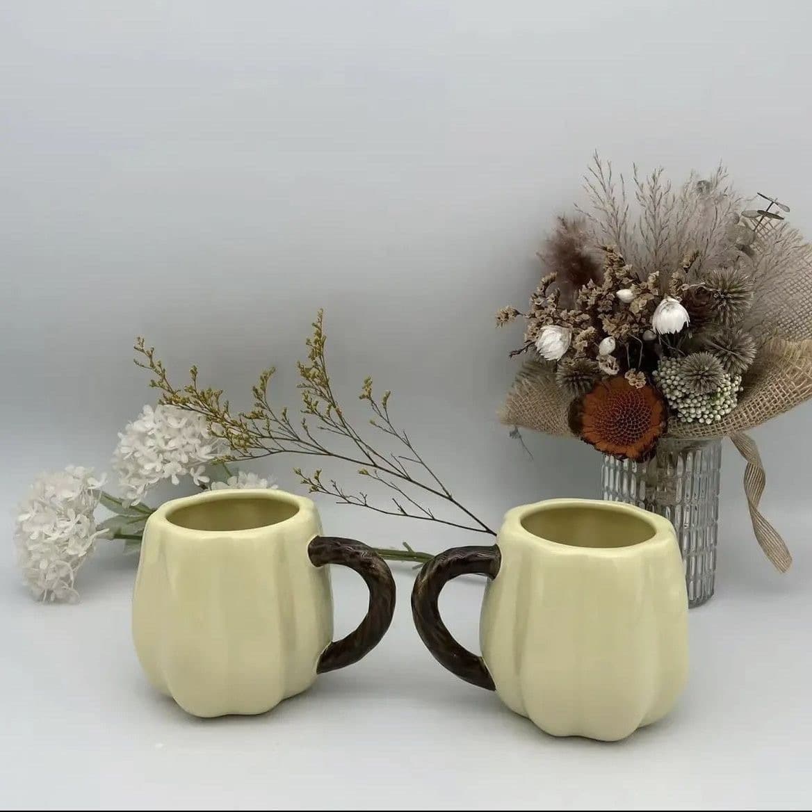 Creative High-Aesthetic Vintage Ceramic Pumpkin Mug Large Capacity Milk Mug 400ml Couple Cup Gift