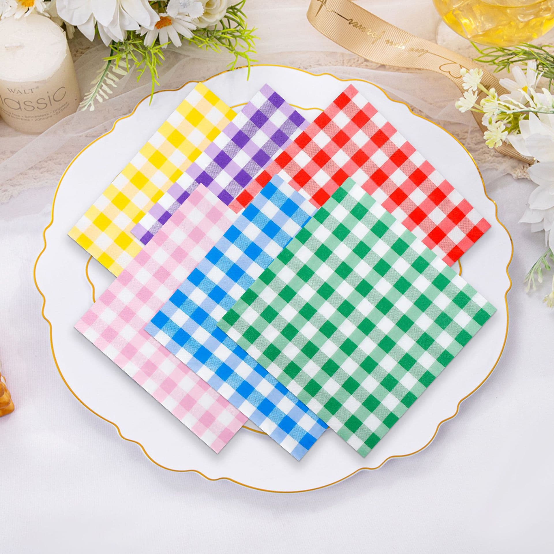 TUME Xiyin Printed Napkins Colorful Square Paper Napkins Birthday Party Disposable Premium Western Restaurant Party Napkins