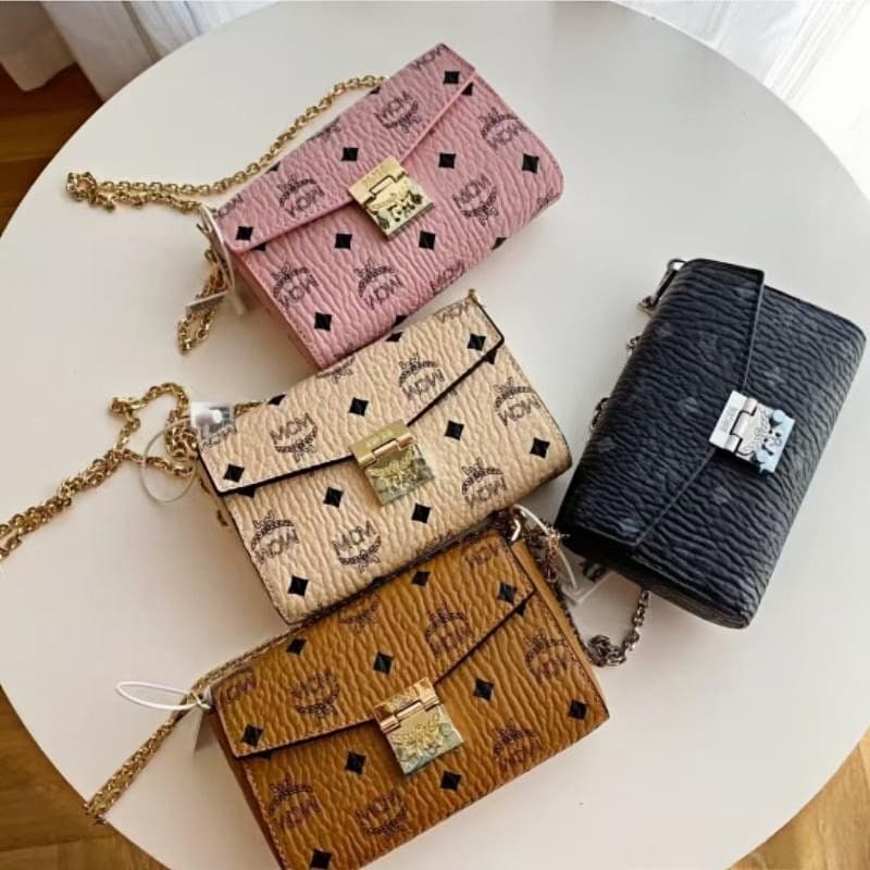 MC Chain Bag New Printed Envelope Bag Letter Single Shoulder Crossbody Bag Vintage Korean Style Fashion Women's Bag Gift Box Set