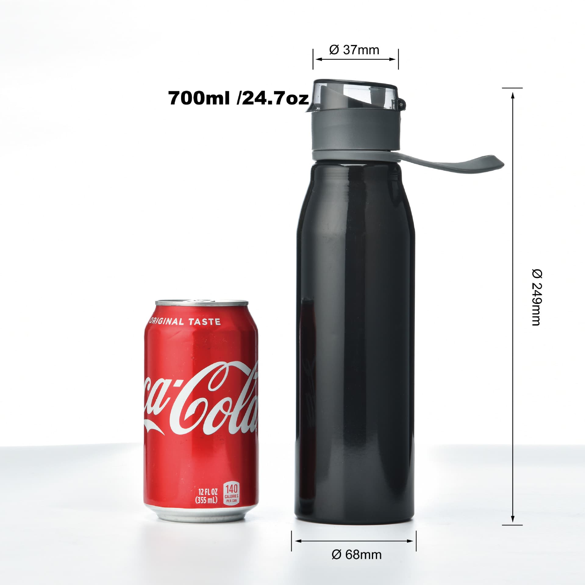 Aluminum Sports Water Bottle 700ml for Camping, Outdoor, Cycling, Custom Pattern and Text