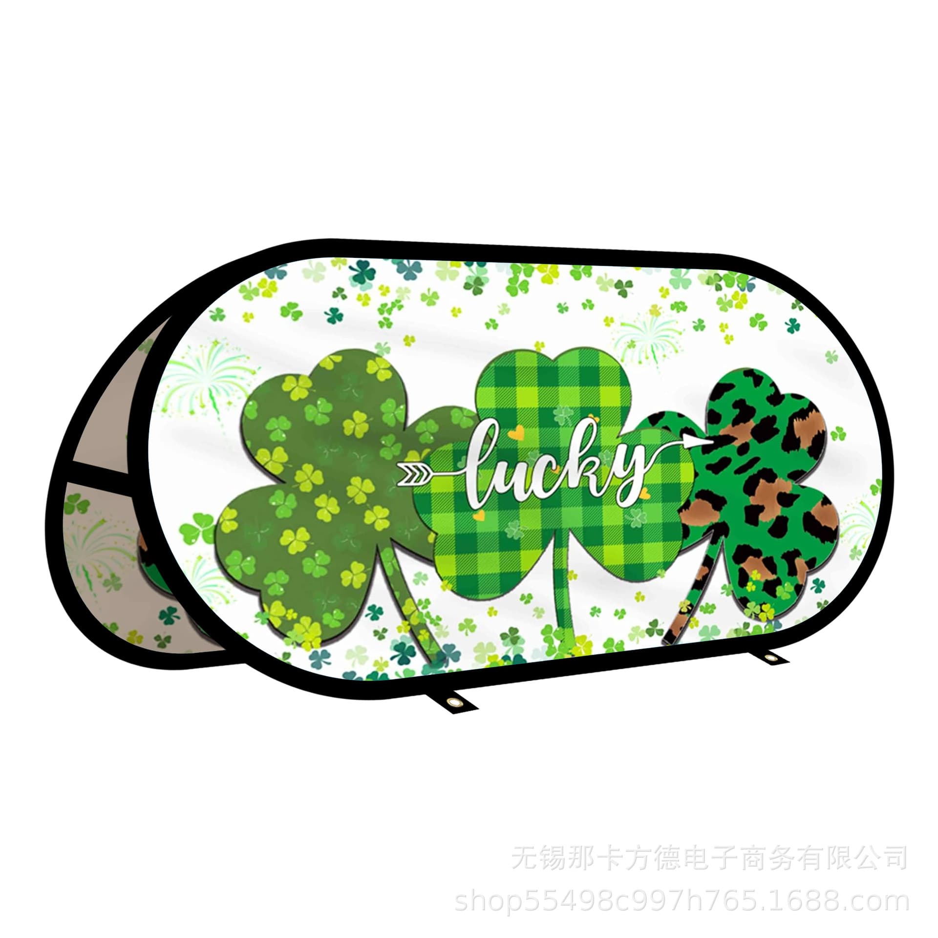New product sale warp knit fabric material St. Patrick's Day style A-panel various shapes/sizes custom design available