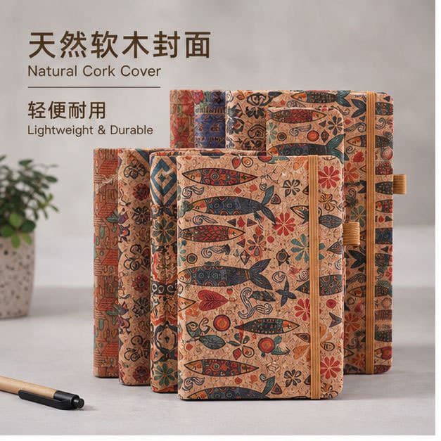 Vintage Floral Journal Travel Souvenir Cork Notebook Notepad Creative Eco-Friendly Diary Export Style