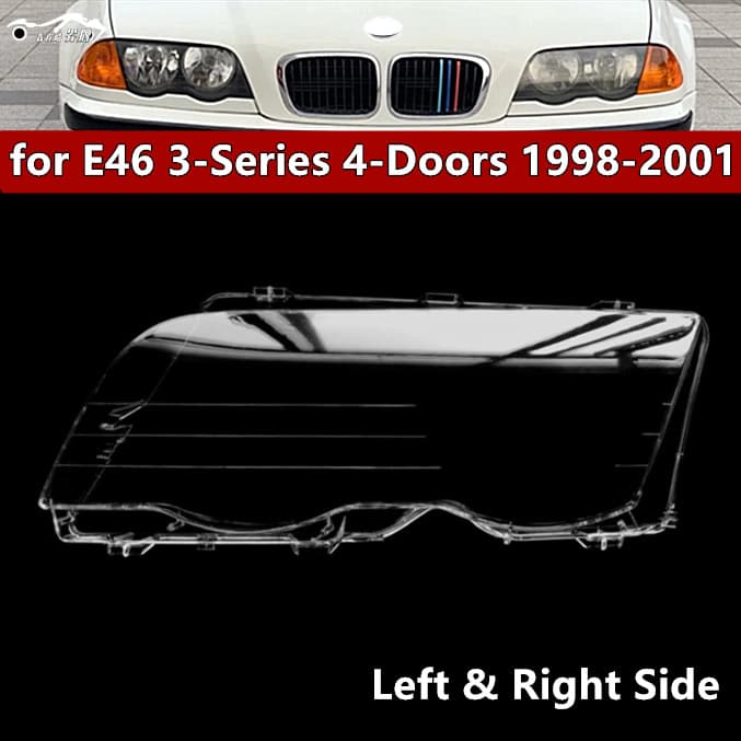 Headlight Lens Cover for BMW 3 Series E46 1998 1999 2000 2001 Sedan Clear Front Light Lens Shell