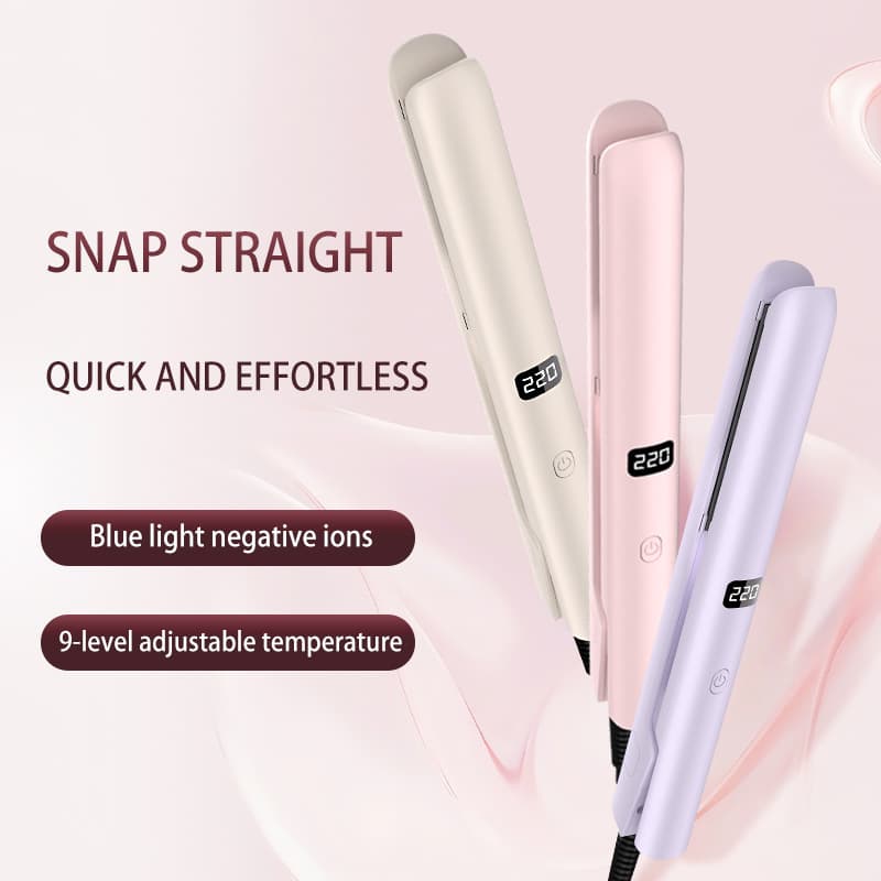 Cross-border Straight & Curl 2-in-1 Hair Straightener Curling Iron Home Adjustable Temperature Flat Iron Hair Straightener