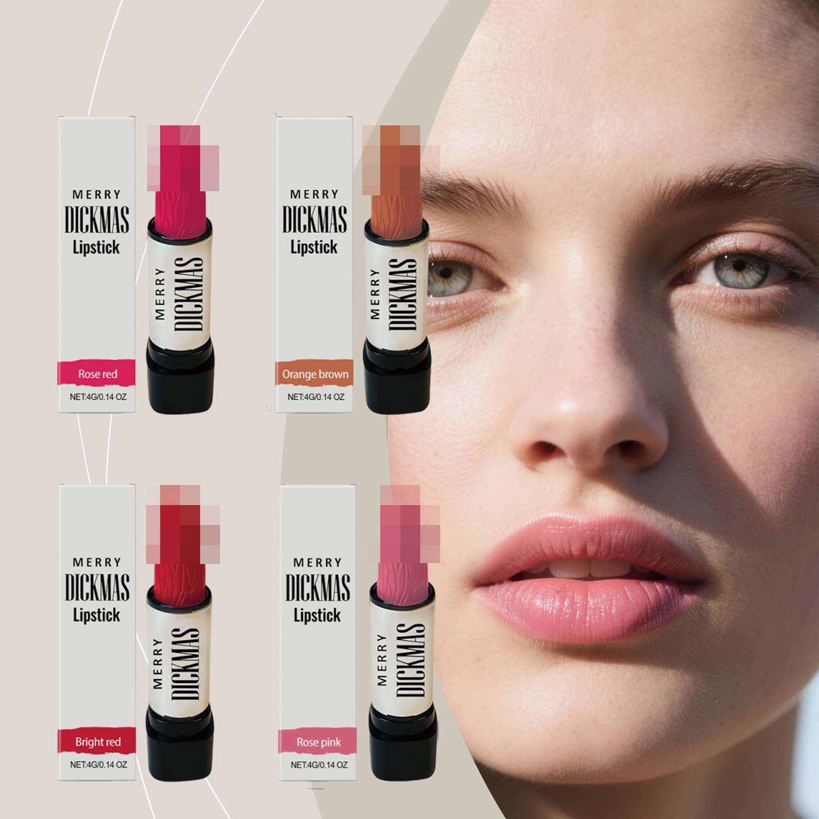 Christmas Secret Party Lipstick Series Silky Smooth Natural Color Matte Texture Non-Smudge Lipstick