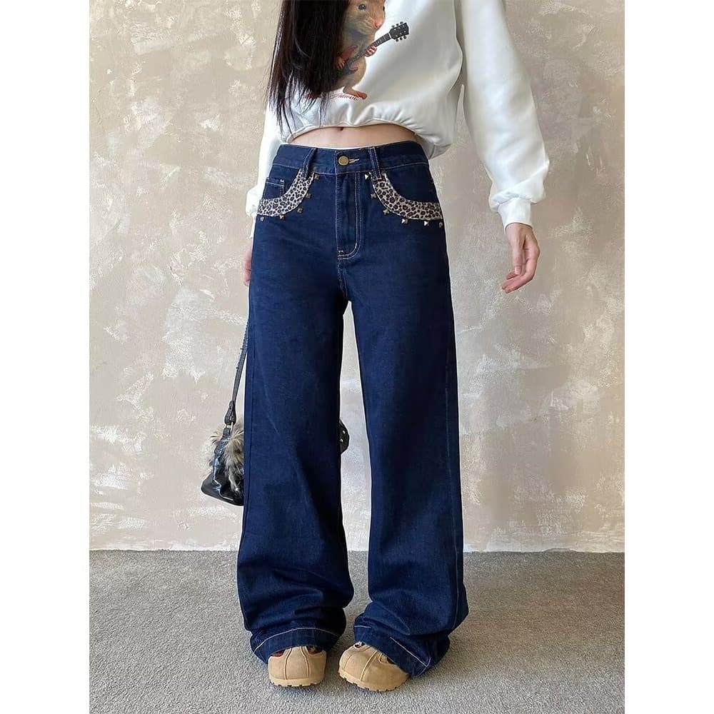 Lazy temperament, trendy literature and art, versatile new fashion, Japanese style ins, popular Harajuku jeans, simple