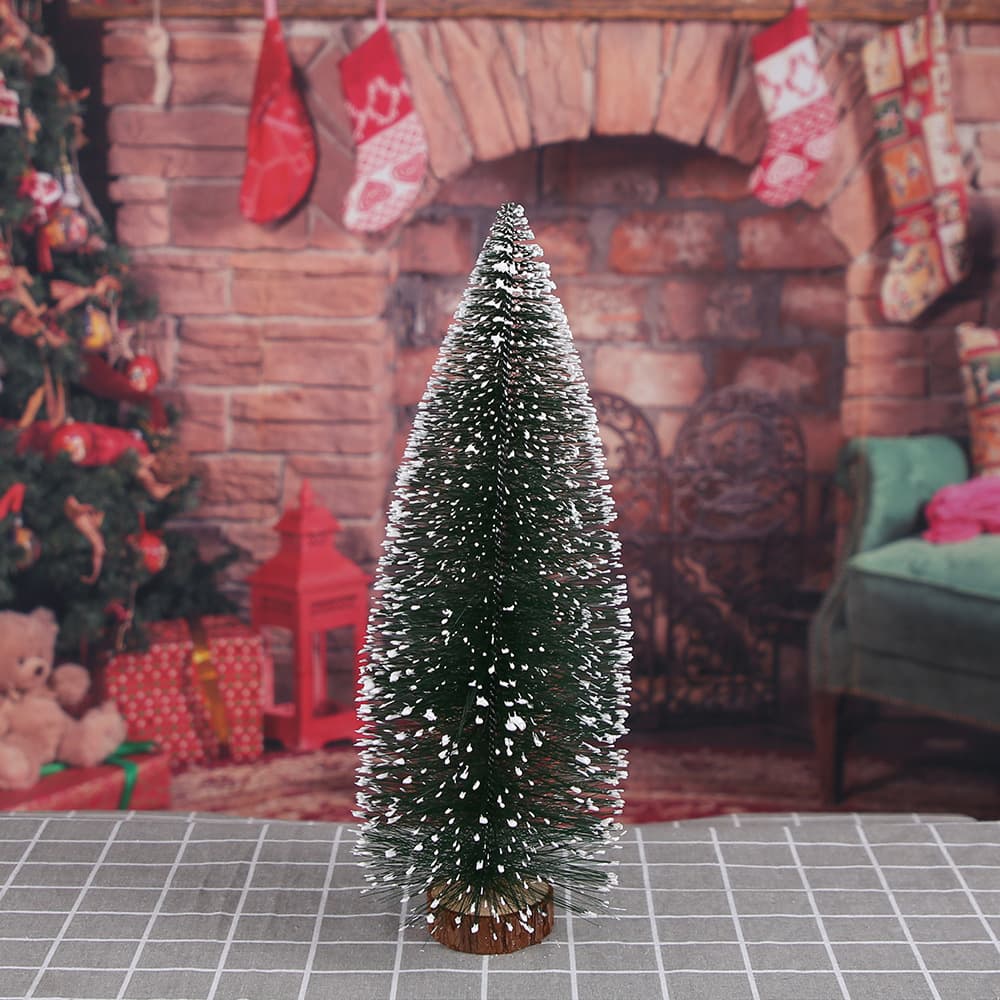 Mini Christmas Tree Desktop Decoration DIY Pine Needle Tree Christmas Decor Snow-Covered Pine Small Christmas Tree