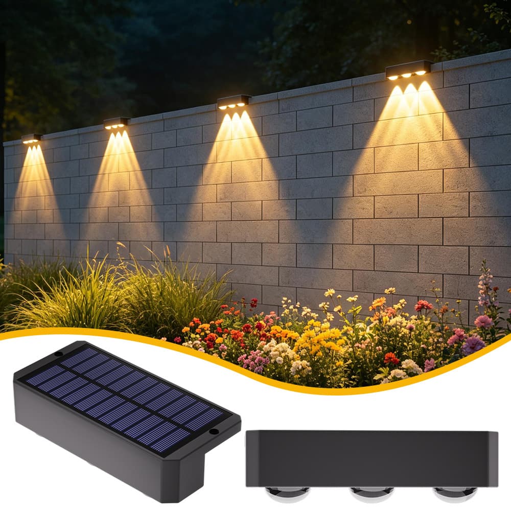 Solar Wall Washer Light Outdoor Rainproof Step Spotlight Garden Balcony Ambience Home Courtyard Wall Decorative Lamp