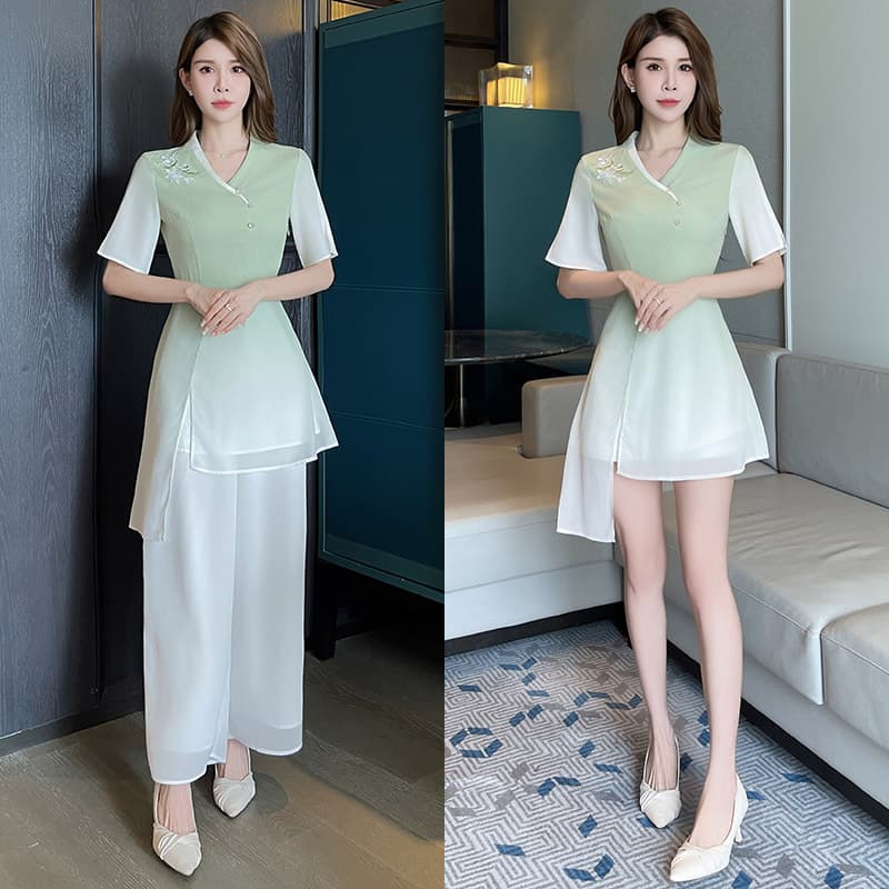 New high-end beautician uniform, foot bath and ear cleaning technician, health club and beauty salon workwear set 1526
