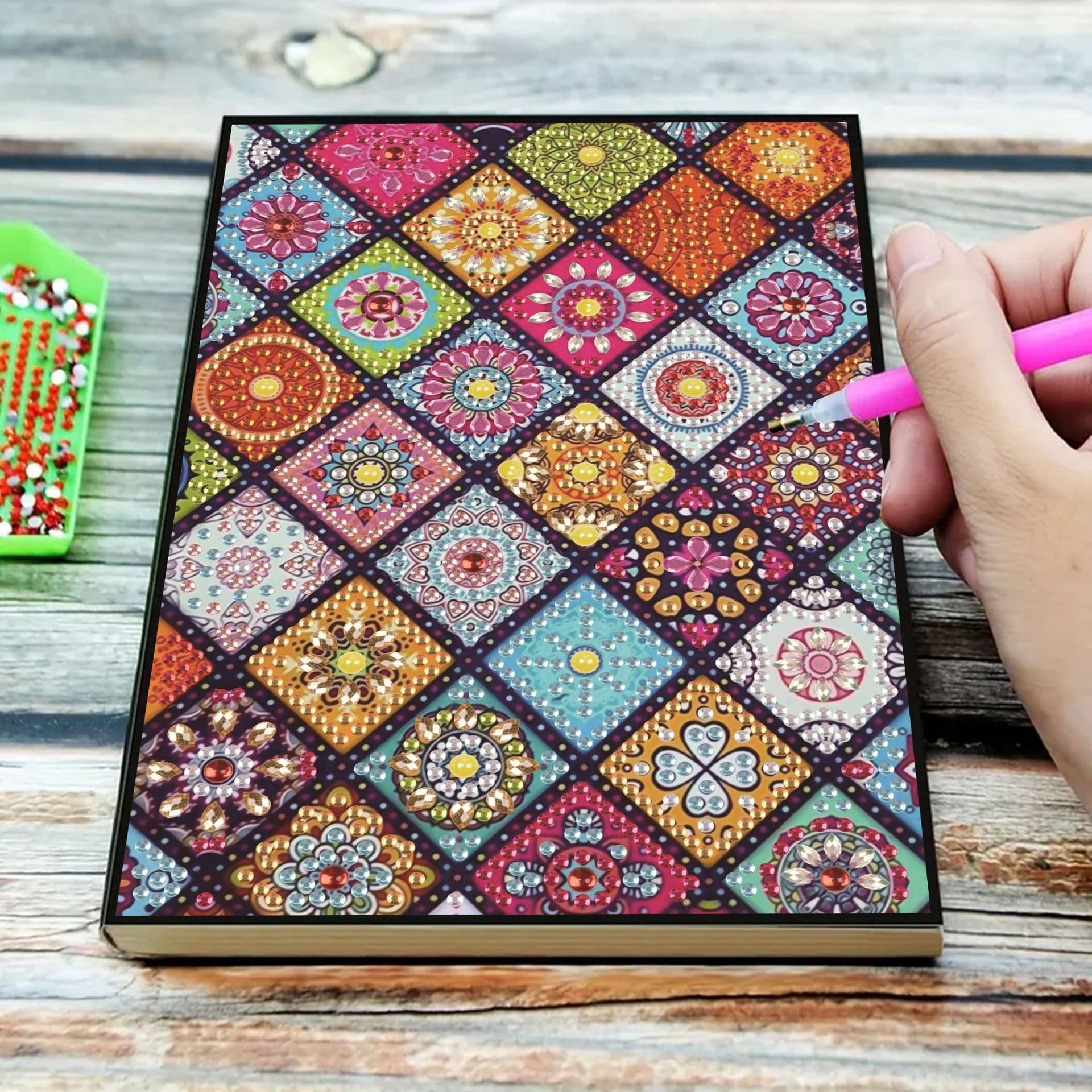 Suitable for Adult Teens Diamond Painting Mandala Flower Diary Notebook DIY Diamond Art Kit