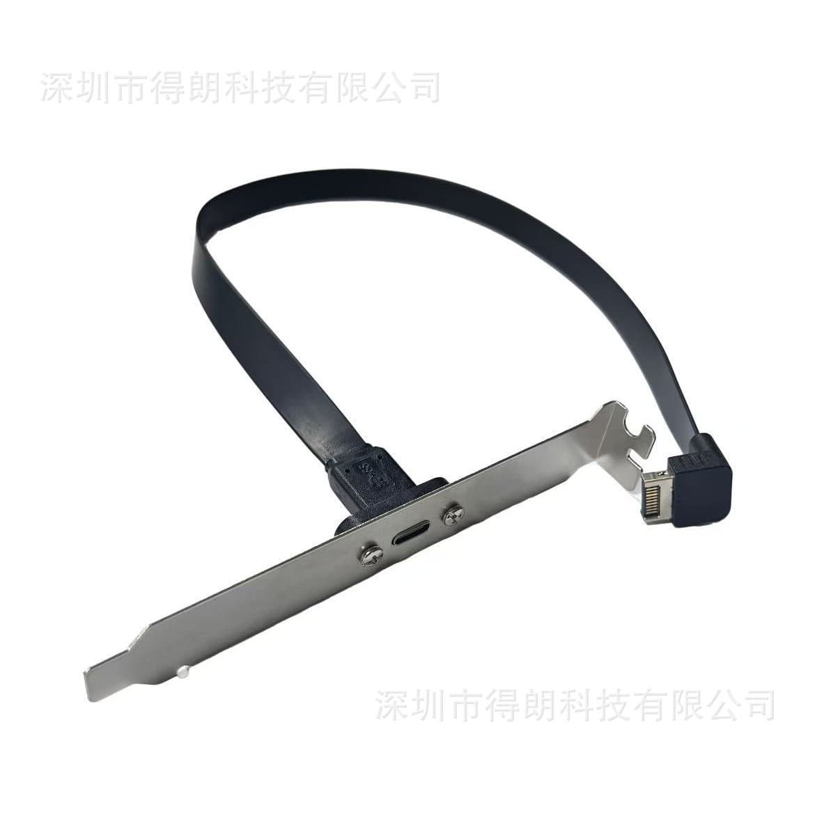 90-Degree Right Angle USB 3.2 Bracket Cable Type-E to Type-C Front Panel Short Cable 20G Flat Cable C Female Chassis
