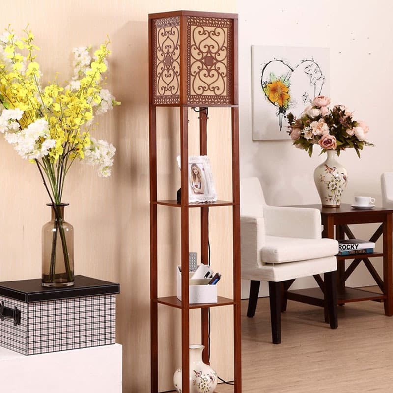 Multifunctional Shelf Lamp, Simple Modern Floor Lamp for Living Room, Bedside, Sofa, Creative Layered Floor Light