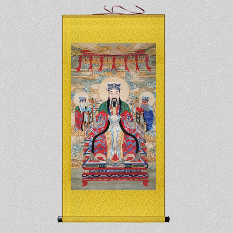 New Ancient Painting of Dongyue Emperor Statue, Dongyue Emperor, Mount Tai Saint, Royal Family Scroll Painting, Hanging Picture, Free Shipping