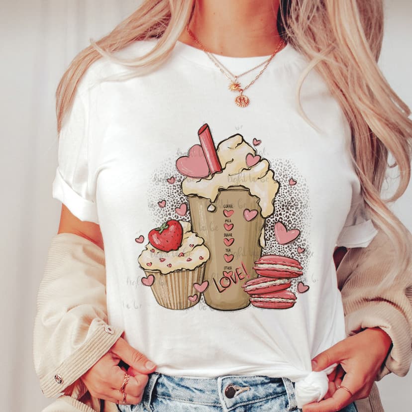 Love Heart Sweet Valentine Women Clothes Lady Graphic Print