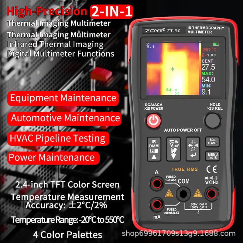 ZOYI/ZOTEK ZT-R01 Infrared Thermal Imager Digital Multimeter for Industrial Electrical, Floor Heating, and Circuit Board Repair