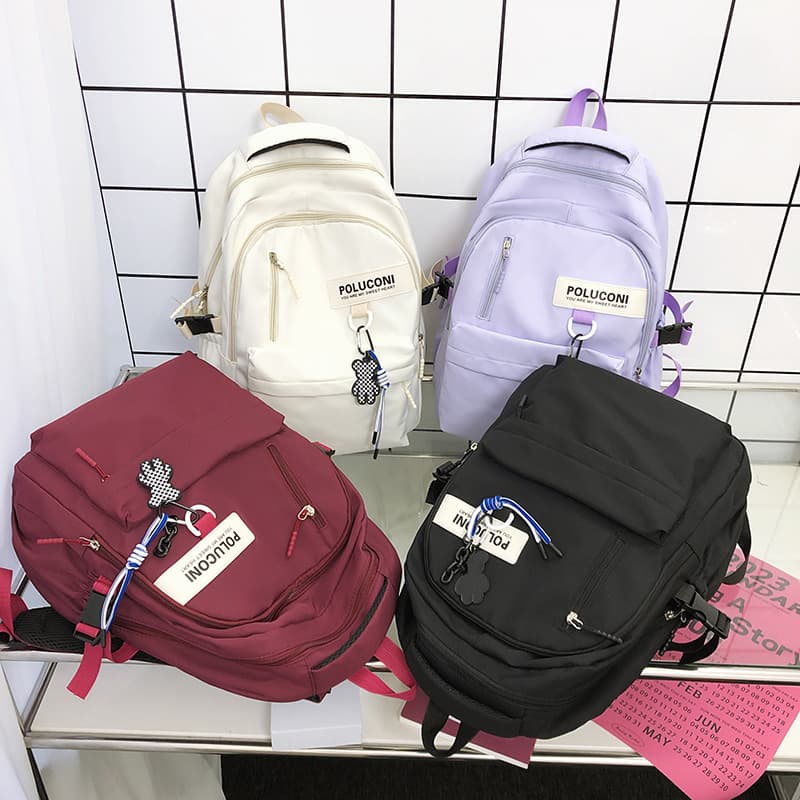 Japanese Ins-Style Middle School Student Backpack for Girls, Large Capacity Double-Shoulder Bag, Korean Trendy Casual Backpack for High School and College Students