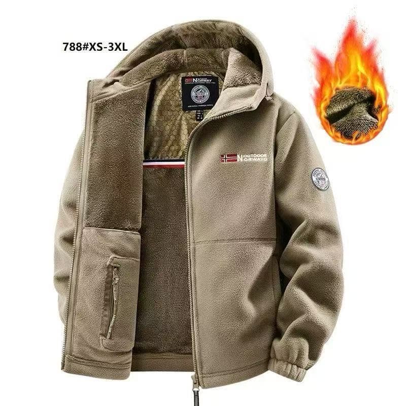 Cross-border wholesale winter large size middle-aged and elderly men's jackets teenagers' fleece jackets sports couple models Norwegian warm