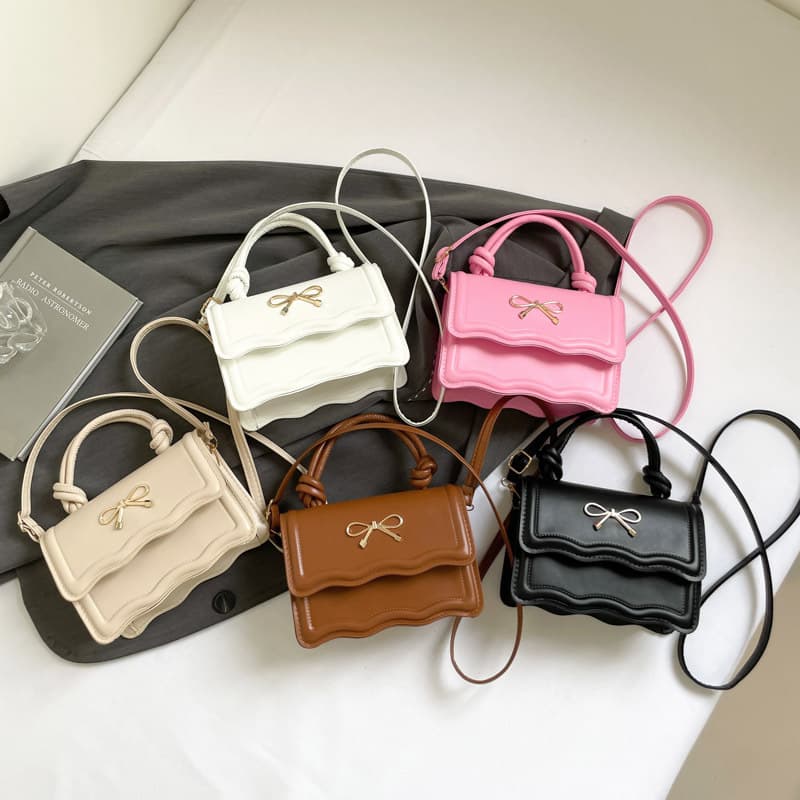 Trendy Niche Square Crossbody Bag with Bow, Single Shoulder Bag, 2025 New Women's Bag, Summer Bag, Crossbody Bag