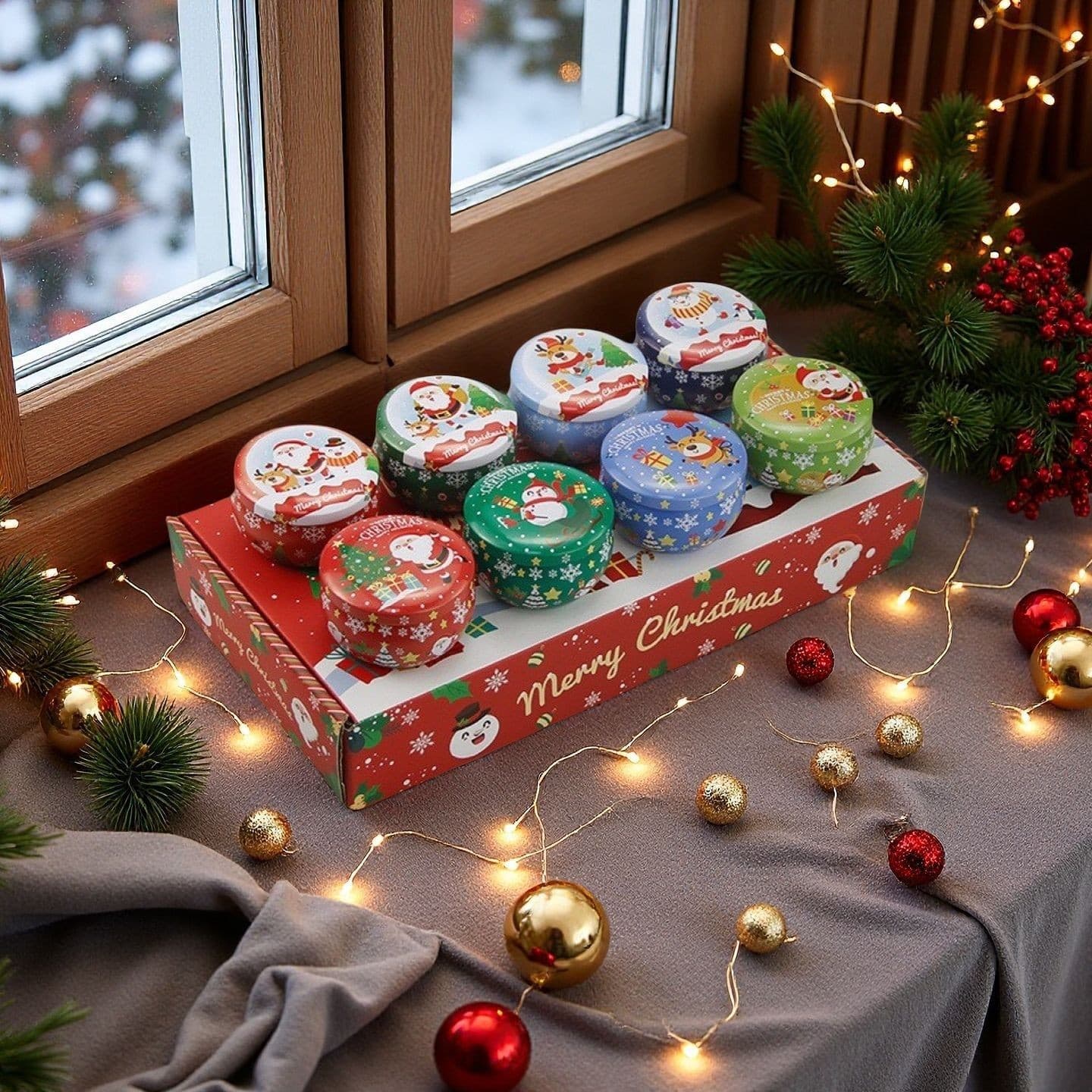 Cross-border New Soy Wax Christmas Holiday Decorative Candle Home Decor Ornament Christmas Candle Wholesale