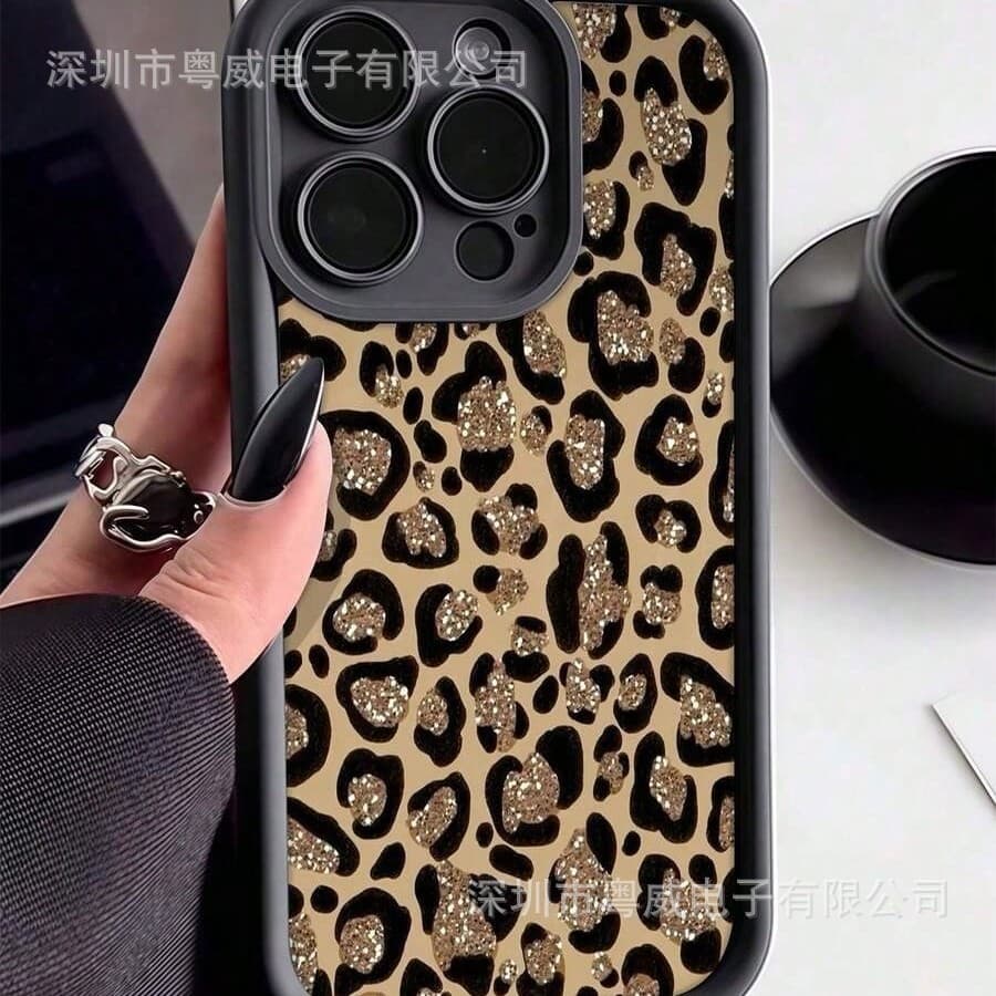 Leopard Print Collection Case Compatible with 17 Pro Max, Stepped 16 Plus Precision Cutouts 15 Pro Cross-Border 14/13/12/11