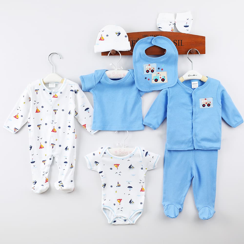 Amazon Cross-border Wish Baby Multi-piece Set Infant 8-piece Cotton Clothing 0-9M Baby Products