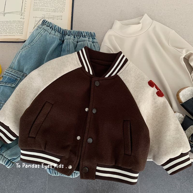 Thick, warm cotton-padded jacket for boys, children's baseball uniform, autumn and winter wear, 2025 new style, fashionable and stylish jacket for toddlers.