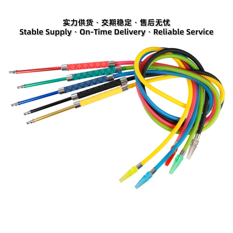 Corrugated Hookah Hose Metal Handle Arabic Hookah Accessories Shisha Washable Hookah Hose