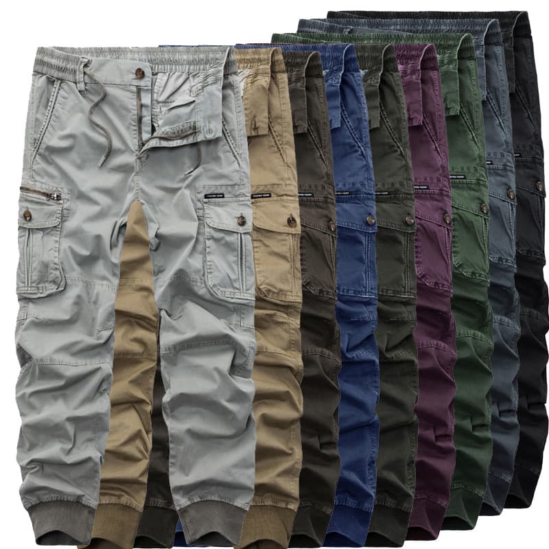 Men's Casual Cargo Pants 2025 New Style Multi-Color Plus Size Long Pants with Multiple Pockets