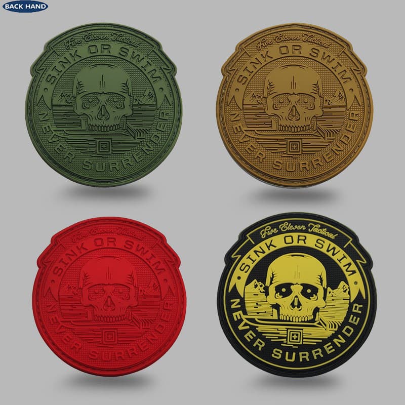 SINK OR SWIM NEVER SURRENDER all-in military morale patch badge