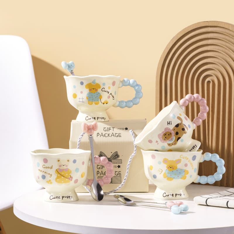 Ins-style Trendy Bear Mug, High-Quality Ceramic Couple Cup, Birthday Gift for Women, Souvenir