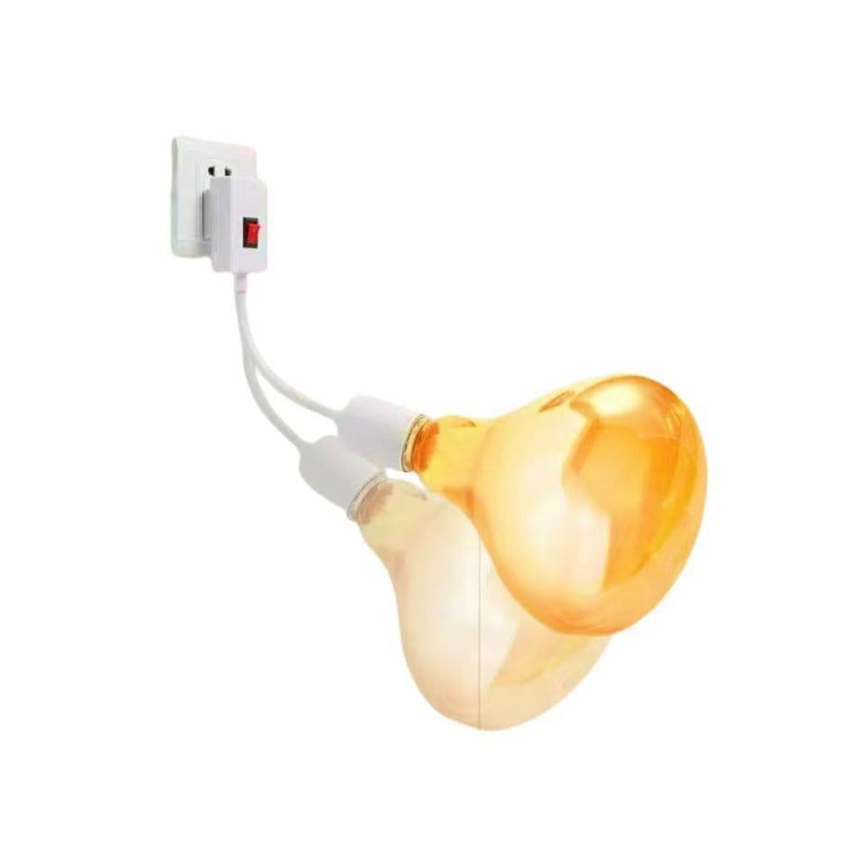 New Wall-Mounted Rapid Heating 275W Bath Heater Lamp, Three-Prong Plug Ceramic High-Temperature Lamp Holder, Bathroom Shower Heating Bulb