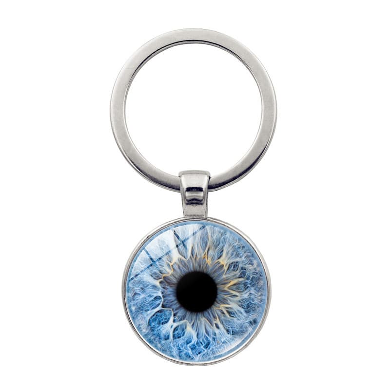 Cross-Border New Accessory Colorful Evil Eye Keychain Pendant Animal Cat Eye Metal Keyring Small Decoration Zinc Alloy