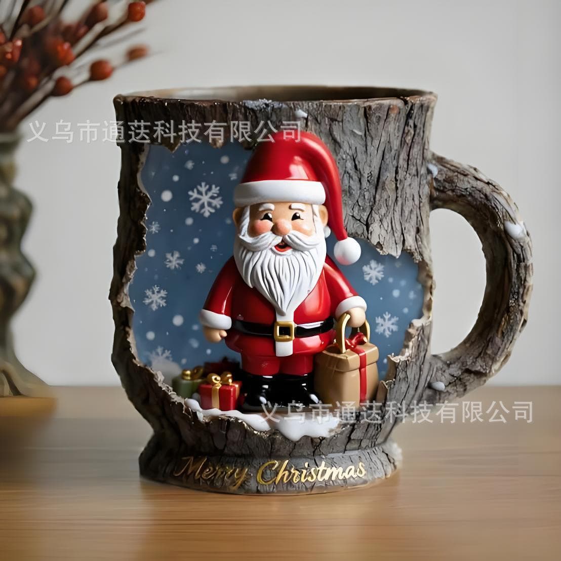 Christmas Theme Santa Claus Mug Series Creative Christmas Decoration Ornaments Relief Mug