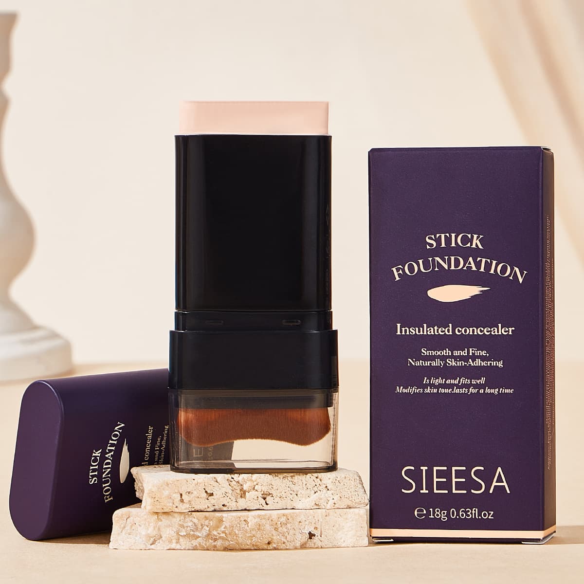 Cross-border foreign trade SIEESA Isolating Concealer Long-lasting Foundation Stick Covers Blemishes Moisturizing Light Thin Foundation Stick