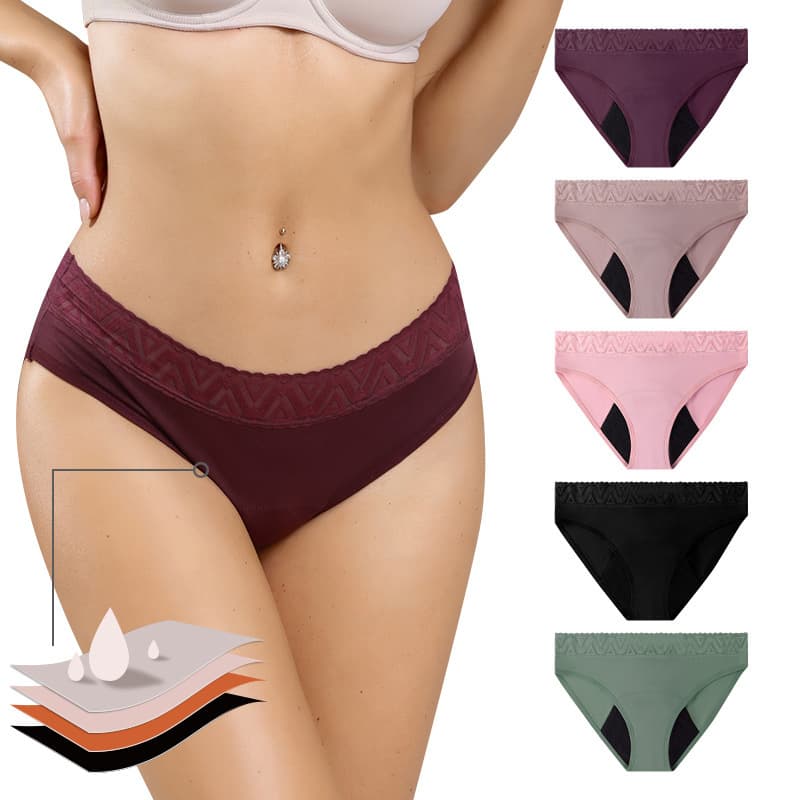 European and American Cross-Border Menstrual Underwear, Large Size Organic Cotton, No Need for Sanitary Napkins, 4-Layer Leak-Proof Period Underwear for Women