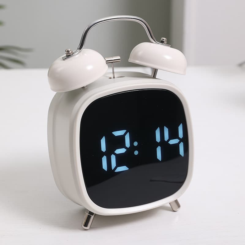 Creative Loud Metal Strong Bell Clock LED Alarm Clock for Heavy Sleepers Multifunctional Clock GH8032 Bell Clock