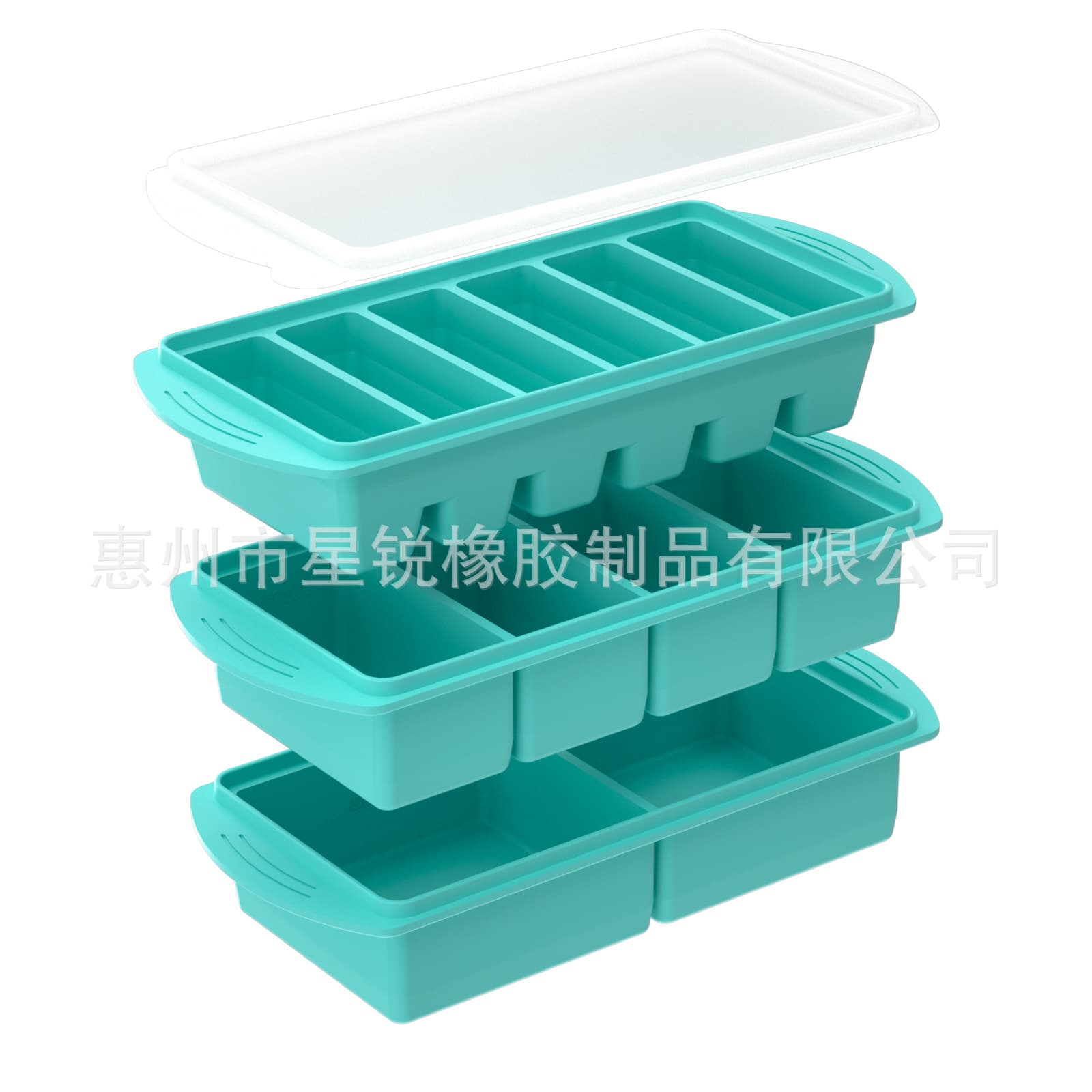 Food-Grade Silicone Ice Cube Tray Long Strip Large Ice Mold Commercial Whiskey Food Storage Container with Lid Soup Freeze Tray
