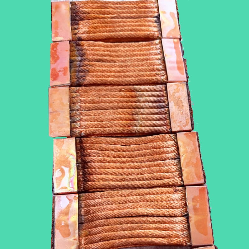 Welding of multi-stranded copper wires and copper rows, copper braided wire strips and copper sleeves, Suzhou Wide Welding Polymer Diffusion Welding Machine