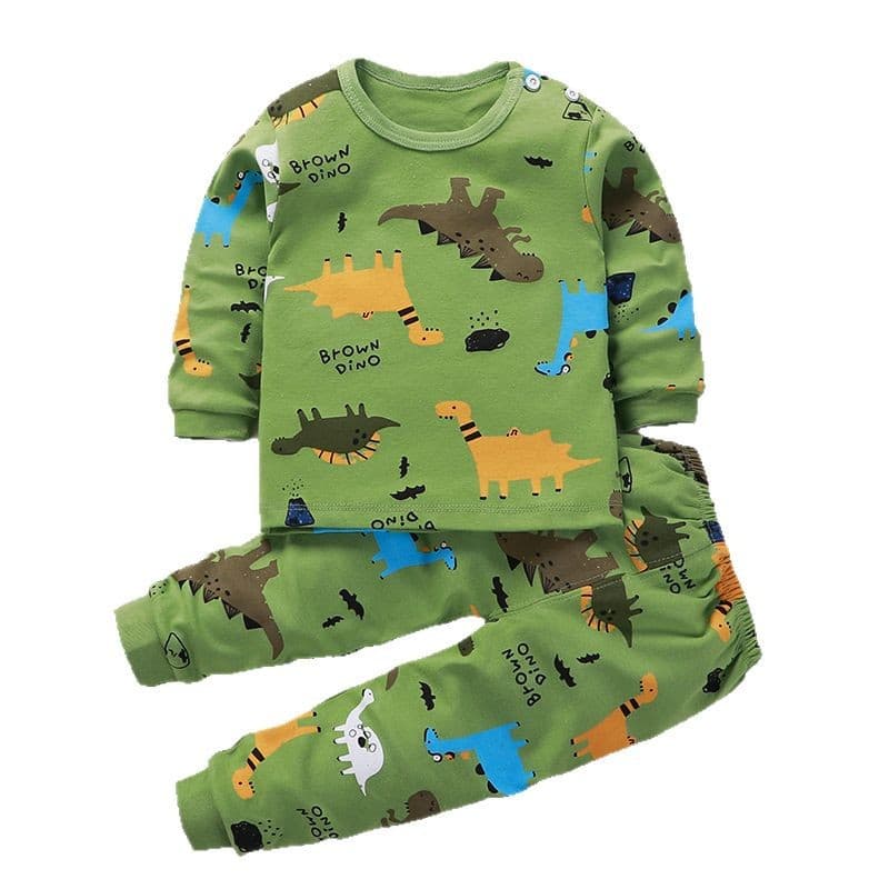 Children's Spring/Autumn Cotton Underwear Set - Boys and Girls Long Sleeve Top and Bottom Pajamas Homewear Wholesale