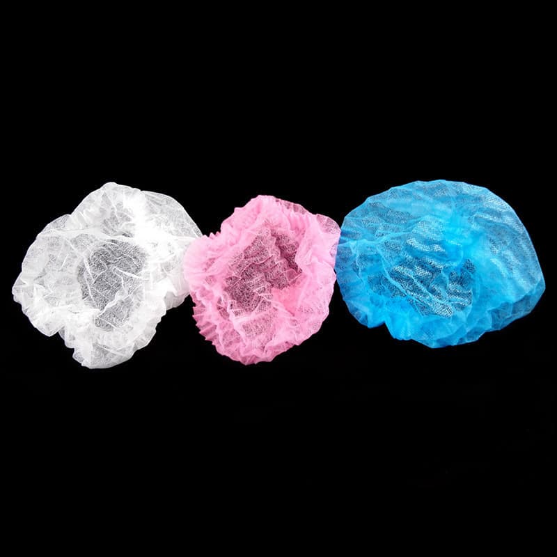 Disposable strip cap non-woven mesh cap food electronics workshop dustproof breathable anti-hair loss round cap hood