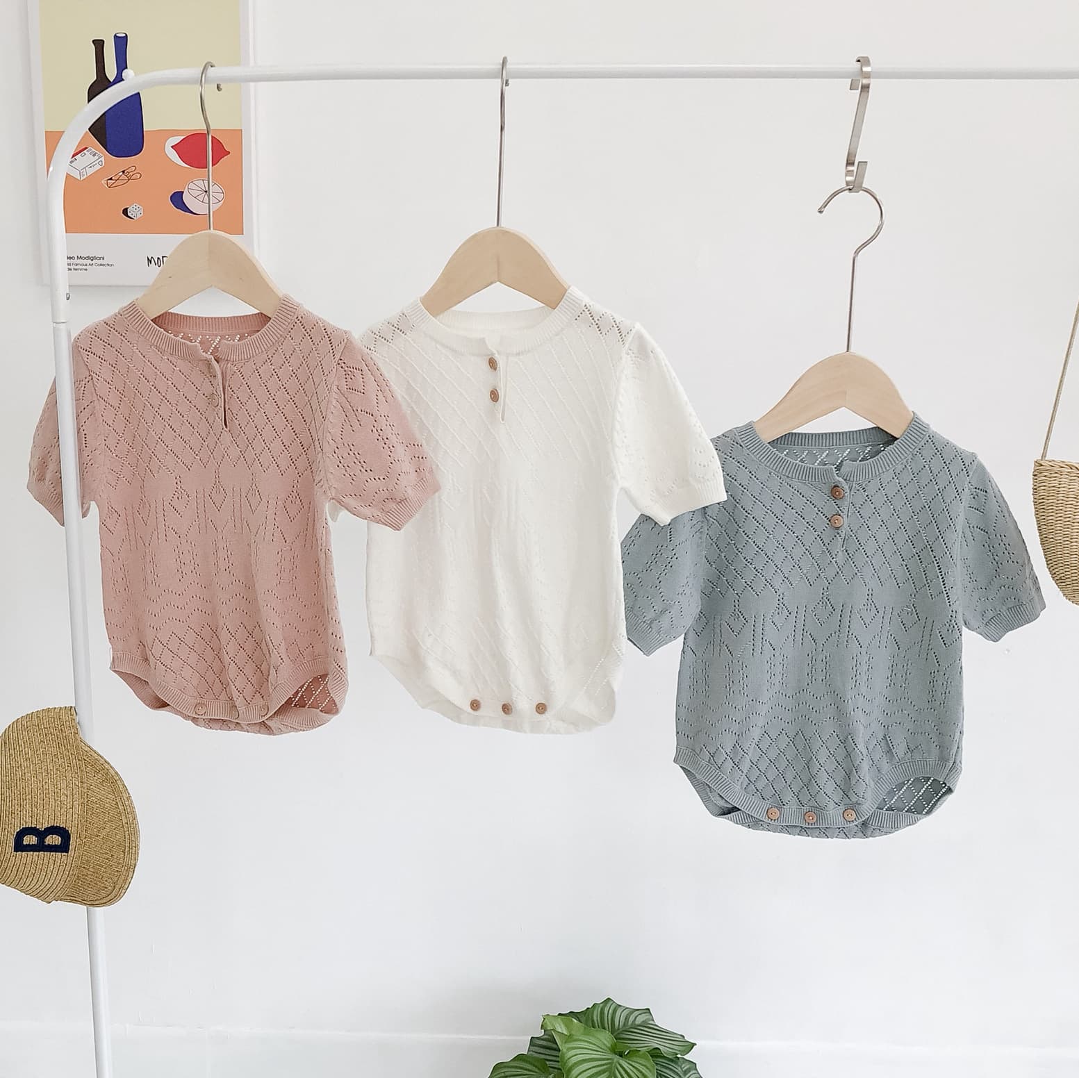ins summer infant and children one-piece clothes for men and women baby short-sleeved air-conditioning clothes cotton triangle sweatshirt crawling clothes