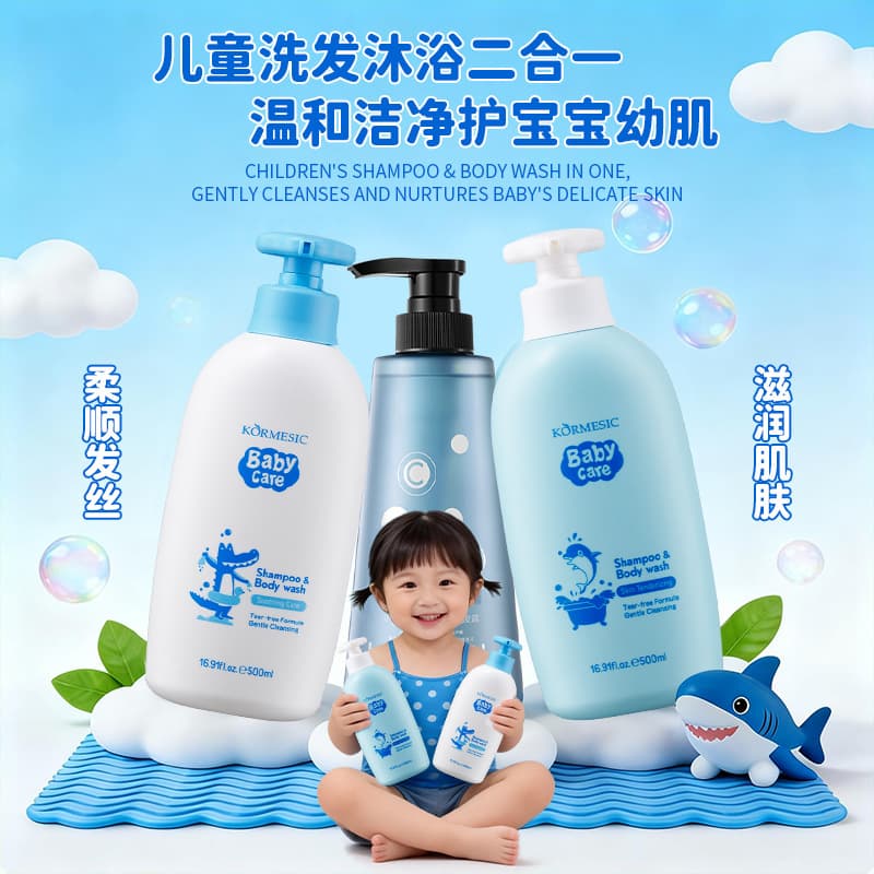 Fragrant Silky Baby & Kids 2-in-1 Shampoo and Body Wash Baby Shower Gel for Cross-Border E-Commerce