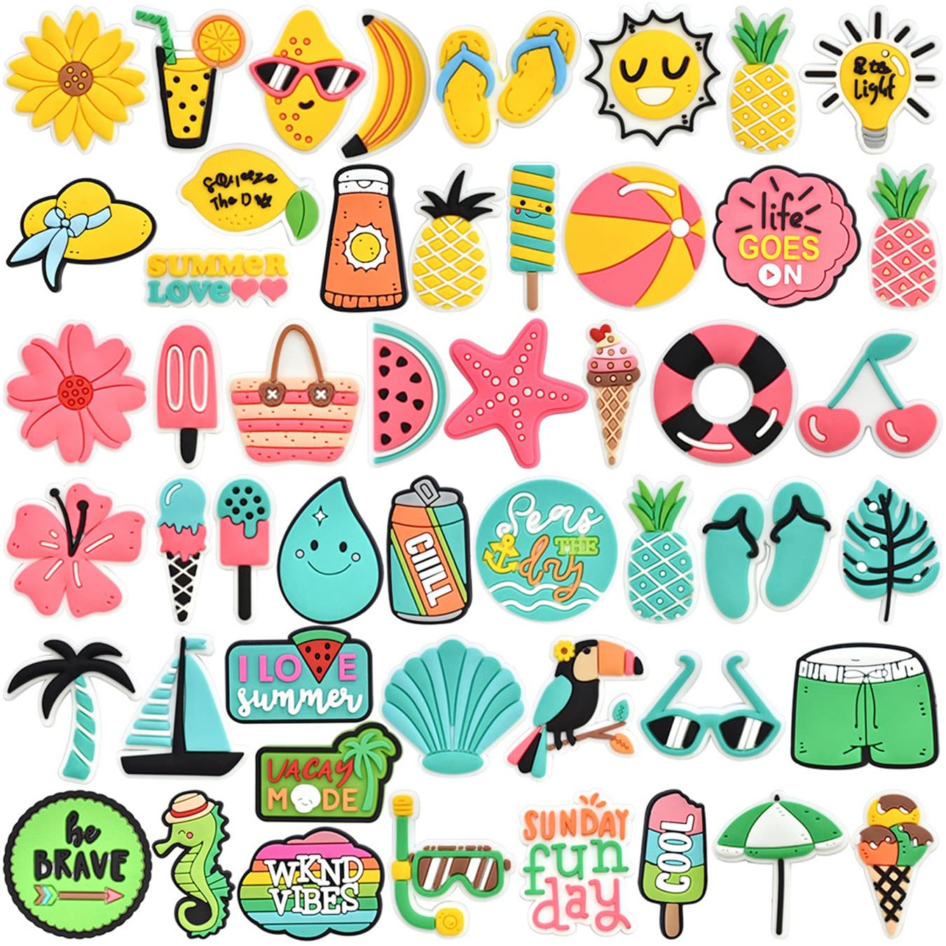 Cartoon Fresh Summer PVC Soft Drip Mold Detachable Decorative Clips Croc Charms Cross-border DIY Accessories