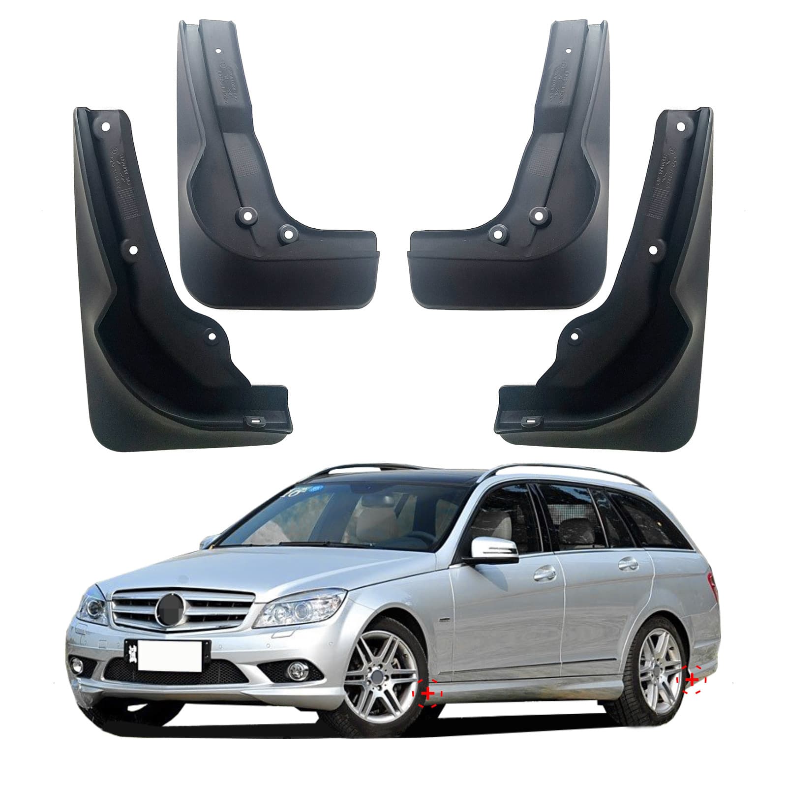Fits 2008-2013 Mercedes-Benz C Class Sport Cross-border Auto Mud Flaps