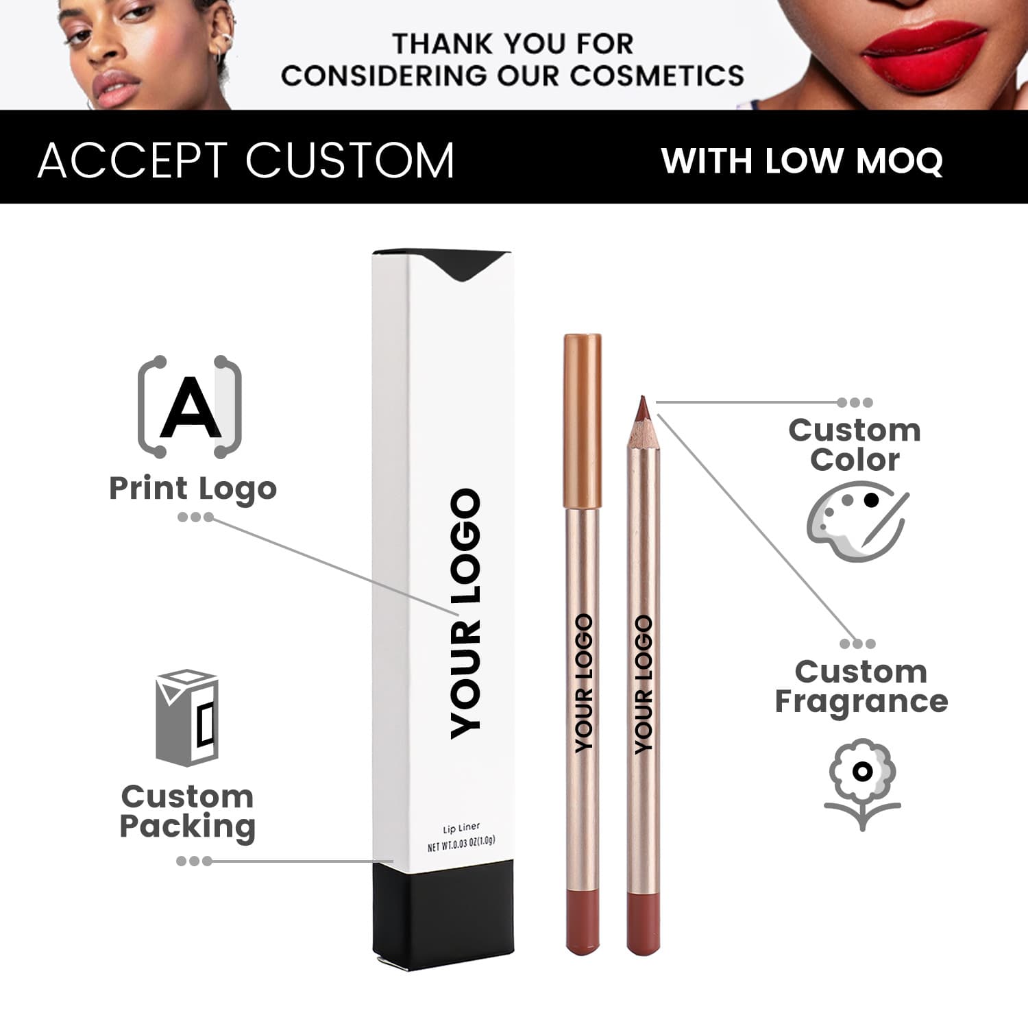 Beauty Cross-Border LipLiner Waterproof Long-Lasting Smudge-Proof Outline Matte 12 Colors Wooden Lip Liner Pencil No Logo