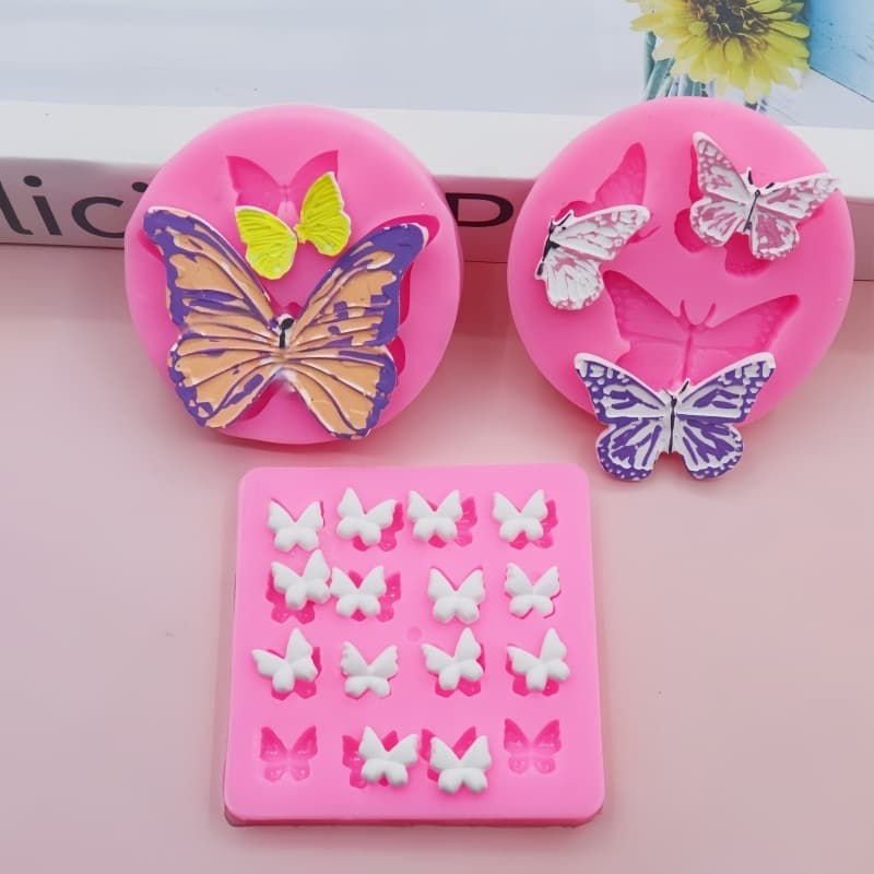 Butterfly insect silicone mold incense mold pinch mold cake decoration mold chocolate silicone mold candle mold