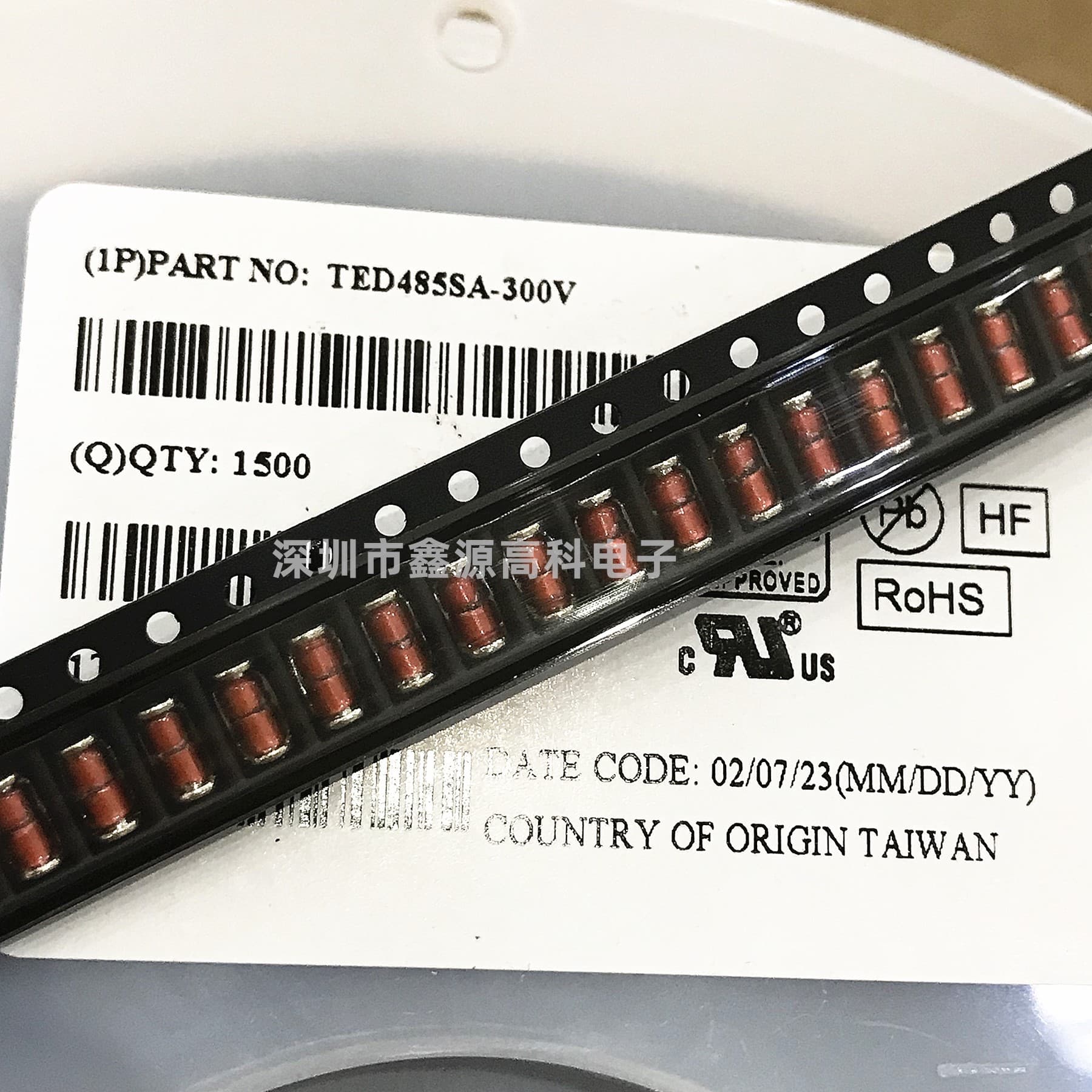 TED485SA 300V surge protector with surface-mount glass discharge tube, LL41, 2.6*5.0mm, brand new and in stock.